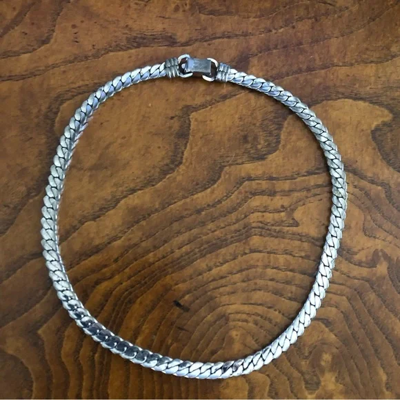 Vintage Coro silver plated braided chain necklace - Picture 9 of 13